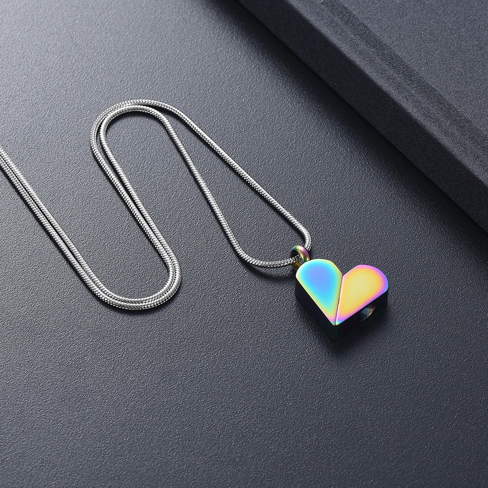 Ashes Keepsake Convertible Square Heart Urn Necklace Cremation Jewelry For Ashes