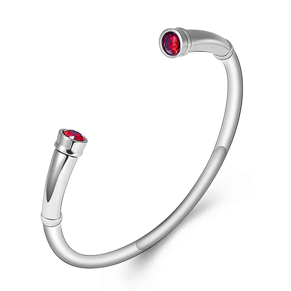 Ashes Keepsake Birthstone Charm Cuff Cremation Urn Bracelet Stainless Steel Expandable