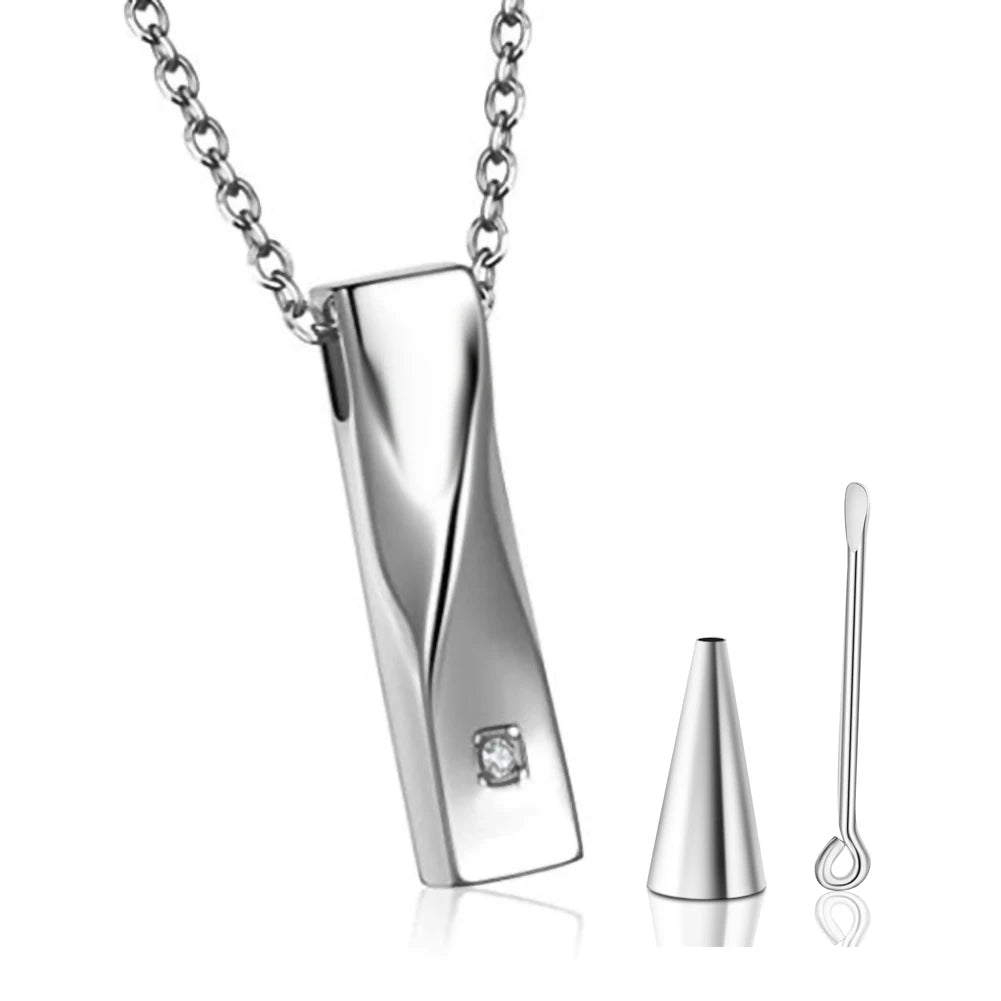 Twisted Bar Urn Pendant With Crystal