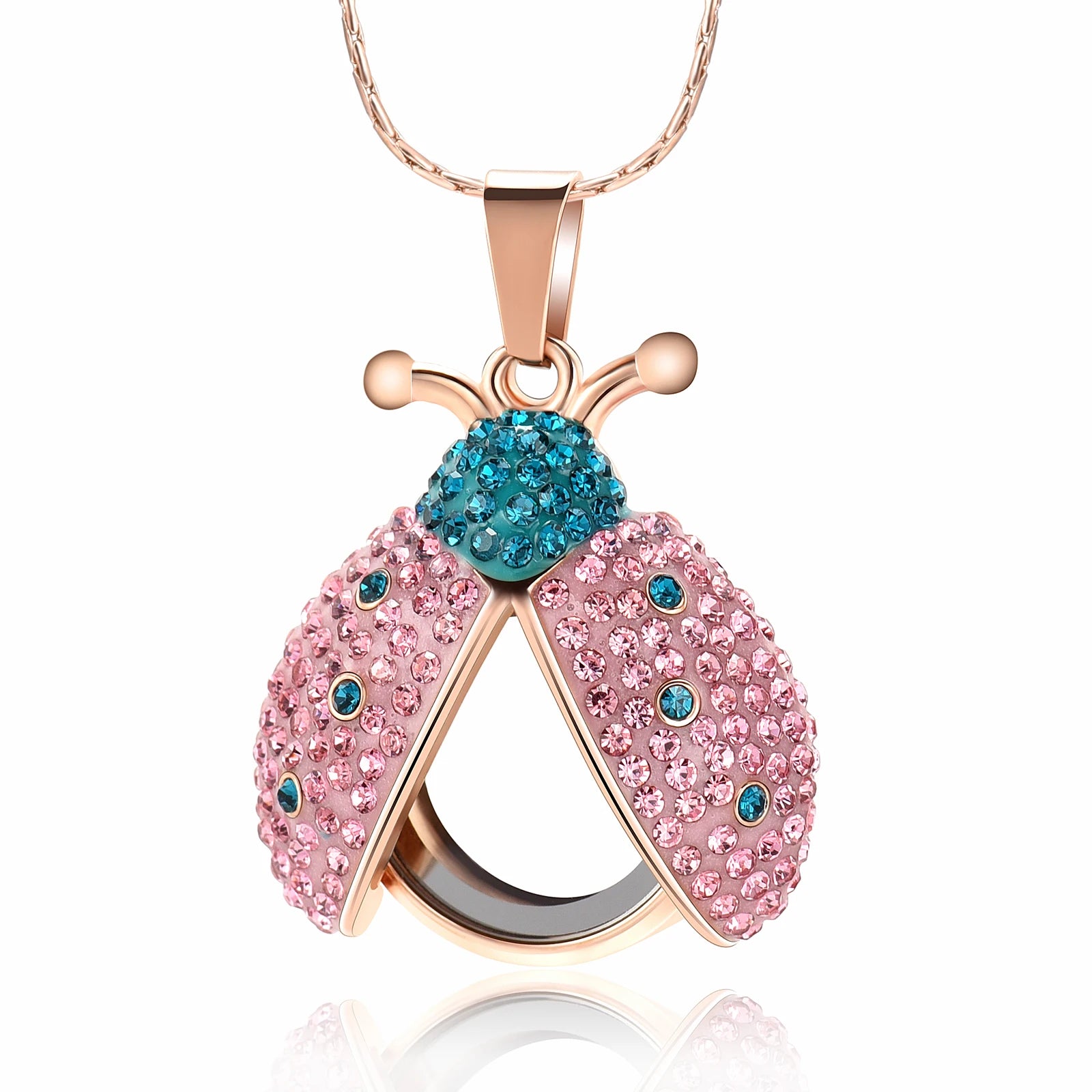 Lady Beetle Urn Necklace With Crystals