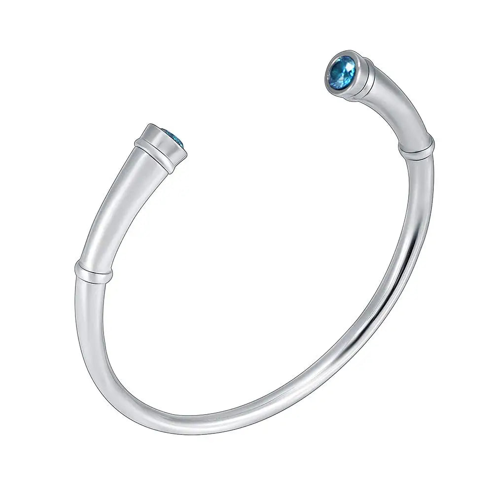 Ashes Keepsake Birthstone Charm Cuff Cremation Urn Bracelet Stainless Steel Expandable