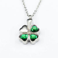 Cremation Jewelry Clover Urn Necklace