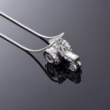 Ashes Keepsake Tractor Urn Necklace For Men  316L Stainless Steel Cremation Jewelry