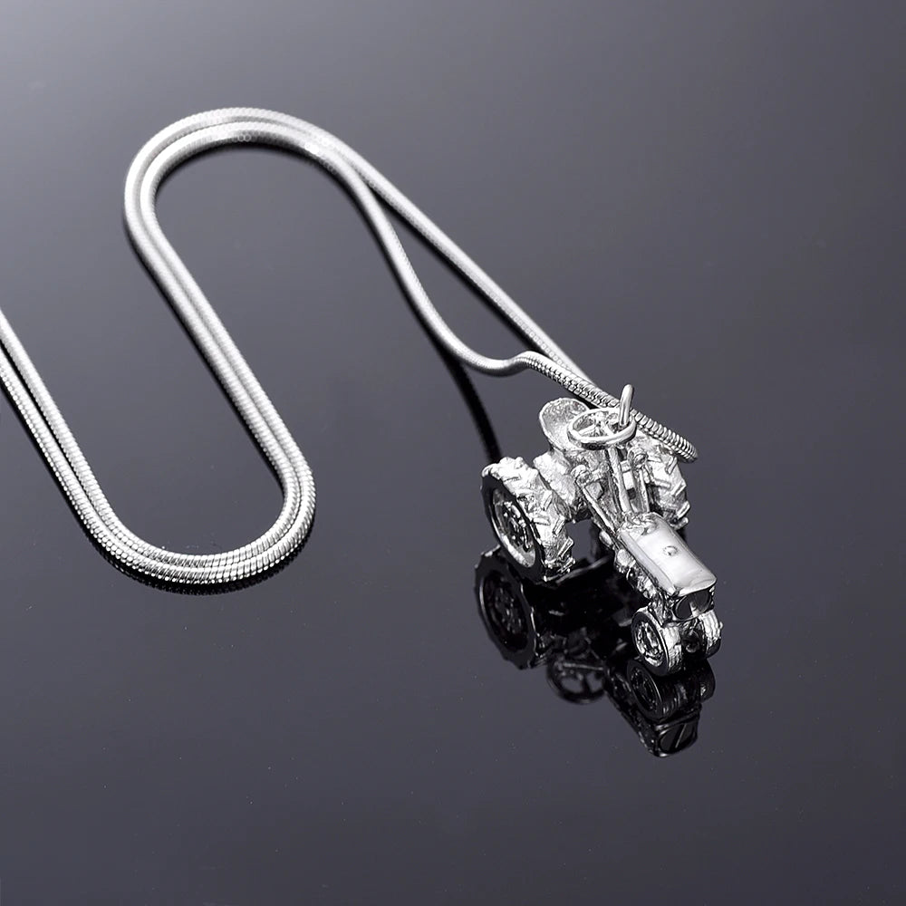 Ashes Keepsake Tractor Urn Necklace For Men  316L Stainless Steel Cremation Jewelry