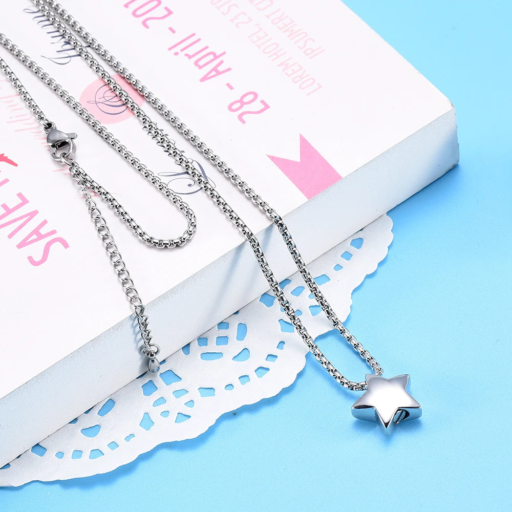 Cremation Jewelry Star Memorial Urn Necklace