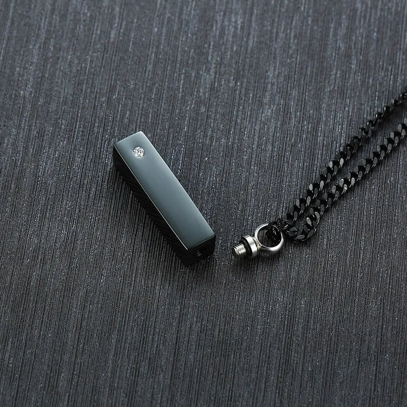 Ashes Keepsake Mens Urn Necklace With Custom Engraving Personalized Cremation Jewelry
