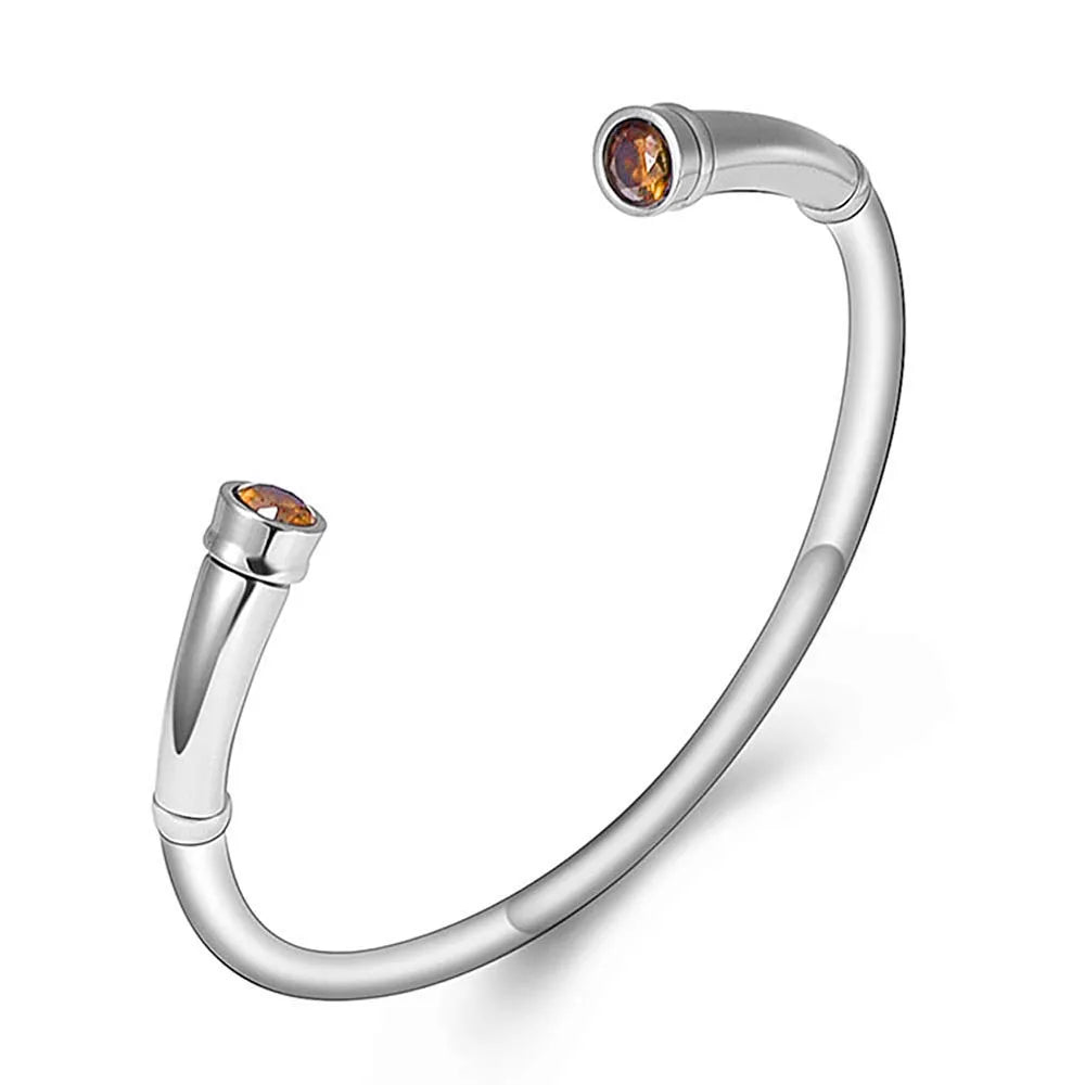 Ashes Keepsake Birthstone Charm Cuff Cremation Urn Bracelet Stainless Steel Expandable