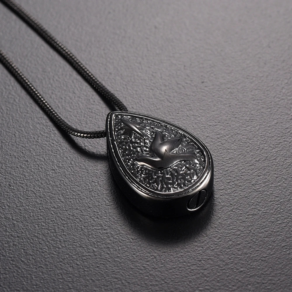 Ashes Keepsake Hummingbird Urn Necklace Cremation Jewelry Keepsake Stainless Steel