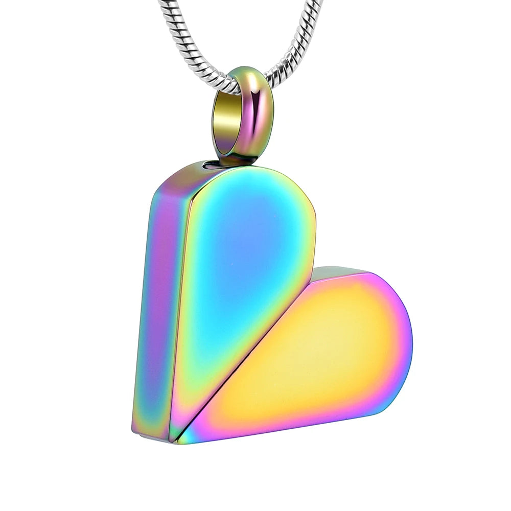 Ashes Keepsake Convertible Square Heart Urn Necklace Cremation Jewelry For Ashes