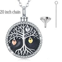 Sterling Silver Tree of Life Heart Urn Necklace