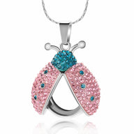 Lady Beetle Urn Necklace With Crystals