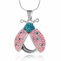 Lady Beetle Urn Necklace With Crystals