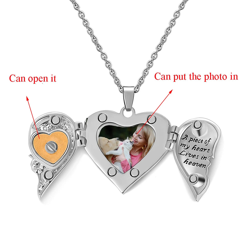 Cremation Jewelry Shining Crystal Heart Urn Pendant