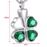 Cremation Jewelry Clover Urn Necklace