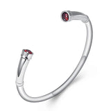 Ashes Keepsake Birthstone Charm Cuff Cremation Urn Bracelet Stainless Steel Expandable