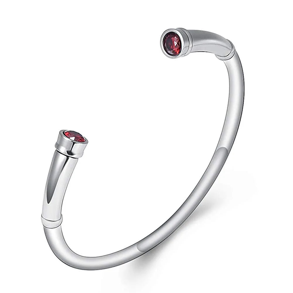 Ashes Keepsake Birthstone Charm Cuff Cremation Urn Bracelet Stainless Steel Expandable