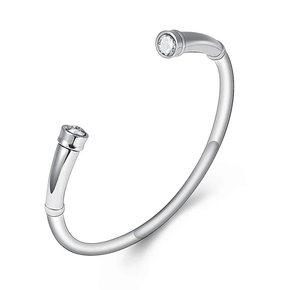 Ashes Keepsake Birthstone Charm Cuff Cremation Urn Bracelet Stainless Steel Expandable