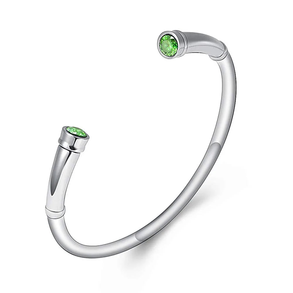 Ashes Keepsake Birthstone Charm Cuff Cremation Urn Bracelet Stainless Steel Expandable