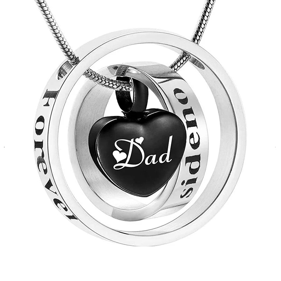 Ashes Keepsake Forever in My Heart  Mom Grandma Grandpa Urn Necklace Cremation Jewelry