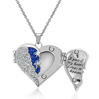 Cremation Jewelry Shining Crystal Heart Urn Pendant