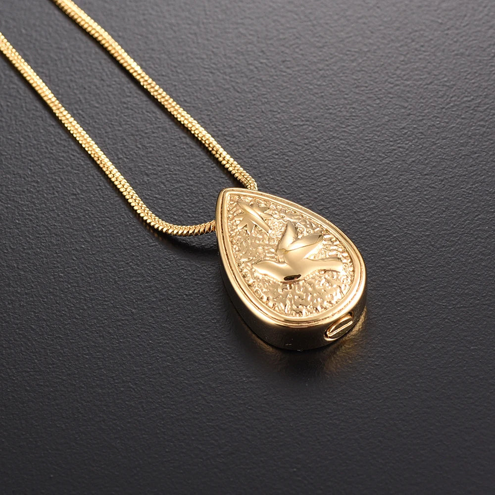 Ashes Keepsake Hummingbird Urn Necklace Cremation Jewelry Keepsake Stainless Steel
