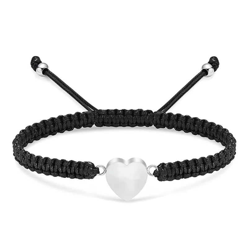 Ashes Keepsake Adjustable Urn Bracelet Heart-shaped Urn Pendant Stainless Steel