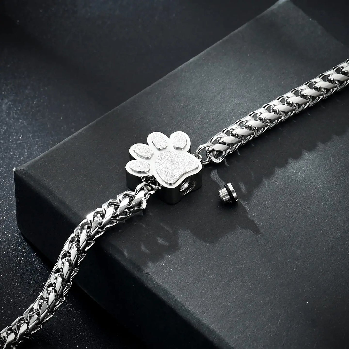 Ashes Keepsake Dog/Cat Paw Print Urn Bracelet Cremation Jewelry for Ashes