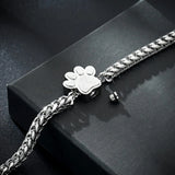 Ashes Keepsake Dog/Cat Paw Print Urn Bracelet Cremation Jewelry for Ashes