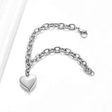 Heart Charm Urn Bracelet for Ashes Stainless Steel Cremation Jewelry