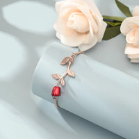 Rose Urn Cremation Bracelet For Ashes Stainless Steel