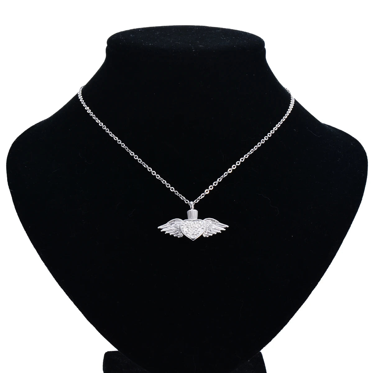 Heart with Angel Wings Urn Cremation Jewelry