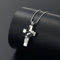 Cross Necklace For Ashes With Hummingbird