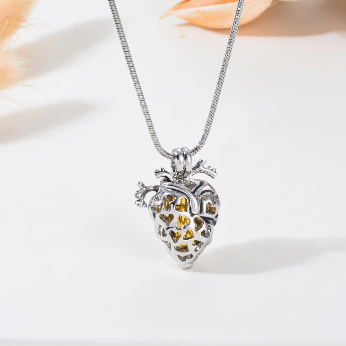 Cremation Jewelry Anatomical Heart Necklace