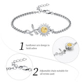 Sunflower Urn Bracelet For Ashes Stainless Steel
