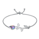 Rose Urn Cremation Bracelet For Ashes Stainless Steel
