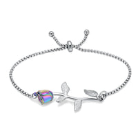 Rose Urn Cremation Bracelet For Ashes Stainless Steel