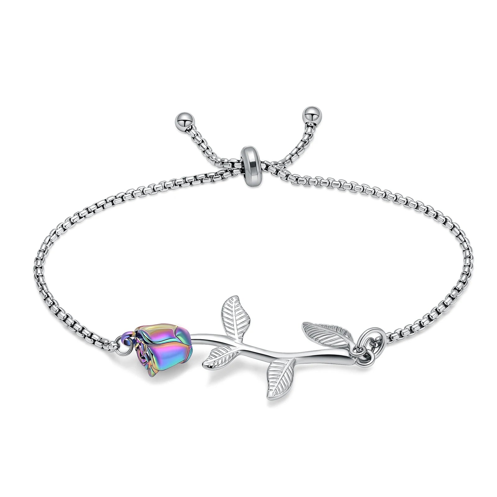 Rose Urn Cremation Bracelet For Ashes Stainless Steel