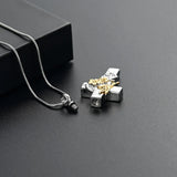 Cross Necklace For Ashes With Hummingbird
