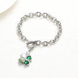 Urn Bracelet For Ashes Green Clover Leaf