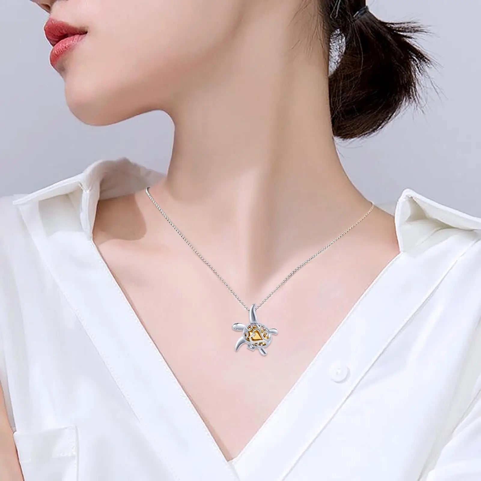 Ashes Keepsake Turtle Cremation Jewelry Necklace for Ashes Stainless Steel