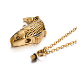Ashes Keepsake Cremation Jewelry Fish Urn Necklace for Ashes