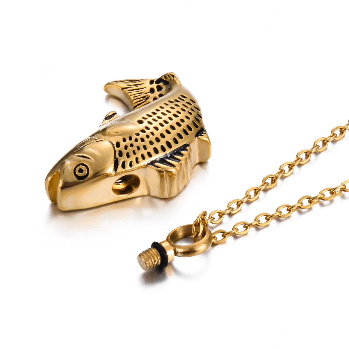 Ashes Keepsake Cremation Jewelry Fish Urn Necklace for Ashes