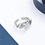 Sunflower Heart Cremation Urn Ring for Ashes Stainless Steel