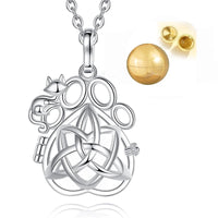 Pet Ashes Urn Necklace With Cat and Paw