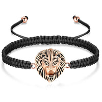 Ashes Keepsake Lion Head Cremation Urn Bracelet for Ashes Braided Rope Men's Cremation Jewelry