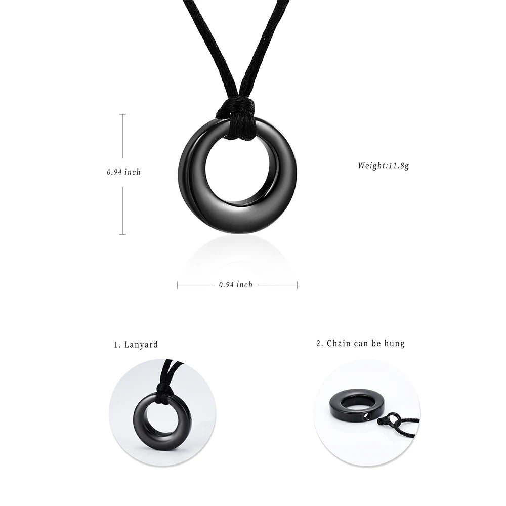 Ashes Keepsake Cremation Jewelry Circle of Life Urn Necklace for Ashes