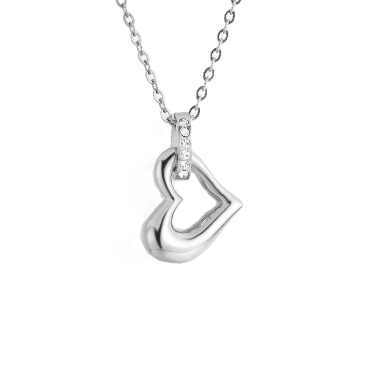Ashes Keepsake Heart Mini Urn Necklace Stainless Steel Cremation Jewelry For Women