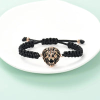 Ashes Keepsake Lion Head Cremation Urn Bracelet for Ashes Braided Rope Men's Cremation Jewelry