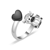 Urn Ring Heart and Cute Cow