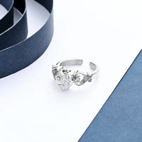 Sunflower Heart Cremation Urn Ring for Ashes Stainless Steel